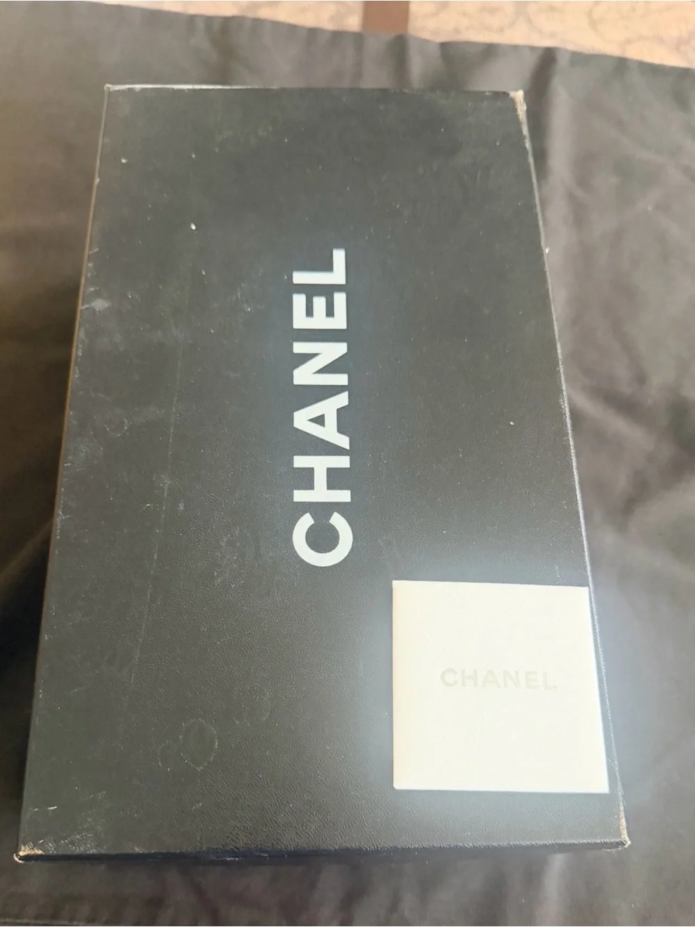 CHANEL Navy and Black Leather Espadrille Slip-Ons